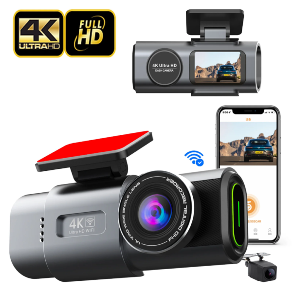 4K Ultra full HD Dashcam dual lens with wifi & GPS